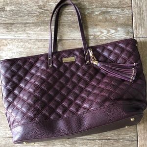 BCBG Paris Quilted Tote, Large Merlot